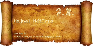 Hajnal Márta névjegykártya