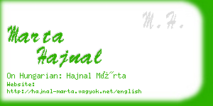 marta hajnal business card